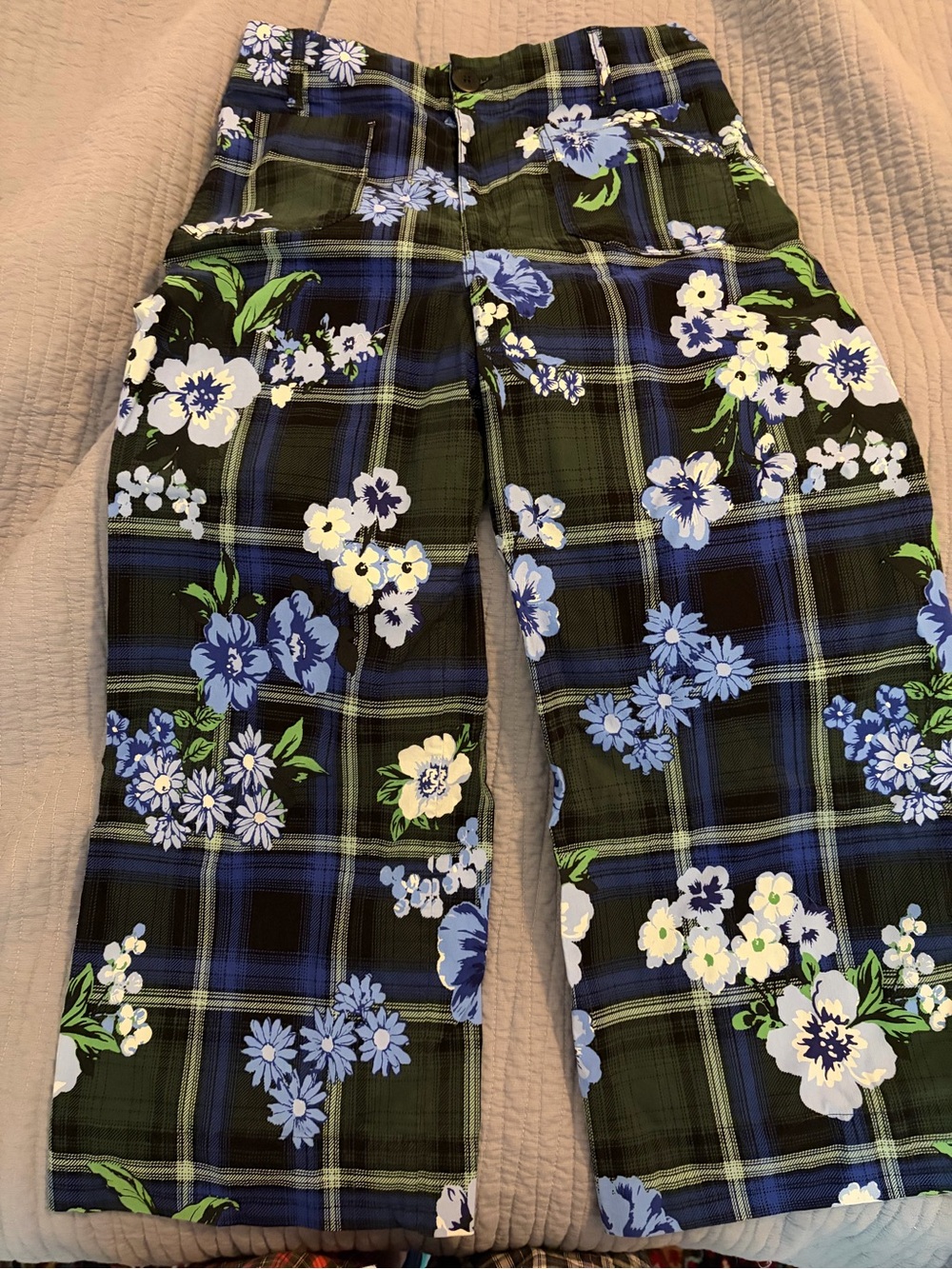 Maeve for Anthropologie Colette Floral Plaid Cropped Wide-Leg Pants - Picture 3 of 7